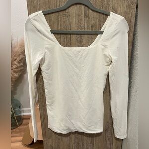 Banana Republic Square Neck Long Sleeve soft stretch Top Small NWT